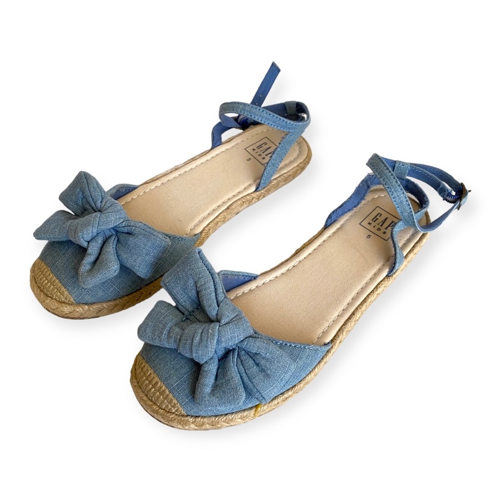 Gap Kids Bowtie Espadrilles with Ankle Strap Girls Size 5